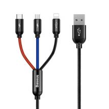 Colorfone CAMLT-BSY01 câble USB 1,2 m USB A 3 x USB C Noir, Rouge, Bleu