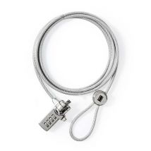 Câble Antivol PC Portable par Combinaison 1,8m Protection Fiable Argent