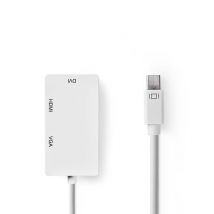 Cable multiadaptador Mini DisplayPort de NEDIS - Mini DisplayPort macho - VGA hembra + DVI-D 24+1 patillas hembra + salida HDMI - 0,2 m - B - Nuevo