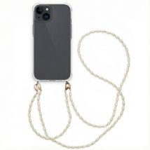 imoshion Coque avec dragonne + bracelet - Perles pour Apple iPhone 15 - Transparent
