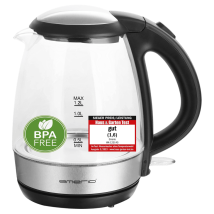 Bollitore elettrico Emerio WK-125145 1,2L Nero/Argento - Nuovo