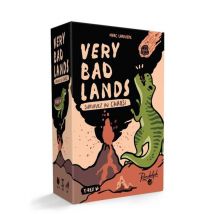 Jeu d'ambiance Randolph Very Badlands T-Rex boîte portrait, illustrations cartoon pêche/rosé noir vert brun orange
