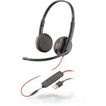 POLY Blackwire C3225 Cuffia cablata ad archetto per ufficio/centro chiamate USB Type-A Nero - Nuovo