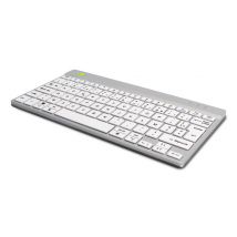 R-Go Tools Clavier ergonomique R-Go Compact Break, clavier compact avec logiciel de pause,AZERTY (FR), Bluetooth, blanc