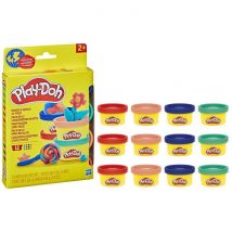 Play-Doh Pack de 12 L'imagination en fete, pegatinas y potes de plastilina de 28 g, pequeños regalos, ocio creativo para niños - Nuevo