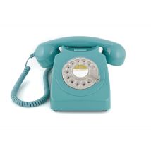 GPO 746 Rotary Téléphone à Cadran – Téléphone Fixe Vintage, Design rétro britannique iconique -Bleu