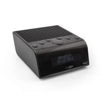 Sveglia - Dab Plus e radio FM - Doppio allarme con Snooze - Alimentazione e batteria - Nero (HCG011DAB) - Nuovo
