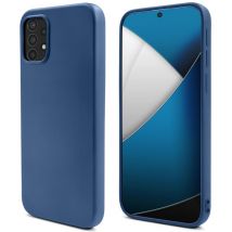 Mode de vie Moozy. Coque conçue pour Samsung A52, Samsung A52 5G, bleu nuit – Coque légère en silicone liquide avec finition mate et doublure en 