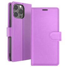 Étui Portefeuille pour iPhone 13 Pro Support et Languette Magnétique Violet