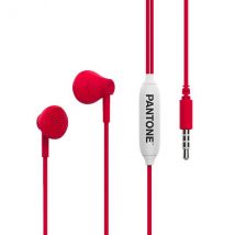 Pantone PT-WDE001R1 auricular y casco Auriculares Alámbrico Dentro de oído Llamadas/Música Rojo, Blanco - Nuevo