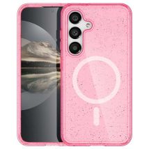 imoshion Coque Pailletée avec MagSafe pour Samsung Galaxy S25 - Paillettes Rose