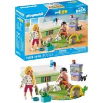 PLAYMOBIL 71753 Negozio di animali con recinto per conigli, My Life, Cura degli animali, 30 pezzi, Da 4 anni - Nuovo