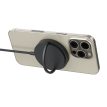MOPHIE / CHARGEUR À INDUCTION MAGNÉTIQUE Qi2 / 15W / AVEC SUPPORT INTÉGRÉ / CÂBLE SILICONE TRESSÉ / NOIR