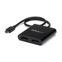 StarTech.com Adaptateur USB-C vers Double DisplayPort 1.2, Hub USB-C Multi-Moniteur MST, Double écran 4K 30Hz/1080p 60Hz DP Extender/Splitter pour 