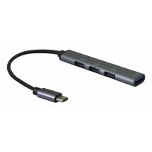 Helos 344447 hub de interfaz USB 3.2 Gen 2 (3.1 Gen 2) Type-C 5000 Mbit/s Gris - Nuevo