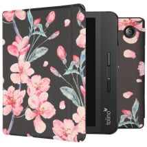 imoshion Design Slim Hard Sleepcover avec support pour Tolino Vision 5 - Blossom Watercolor Black