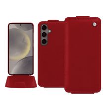 Funda de piel Samsung Galaxy S24 - Solapa vertical - Rojo - Piel lisa - Nuevo