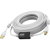 Vision TC 15MUSB+/2 câble USB USB 2.0 15 m USB A USB B Blanc
