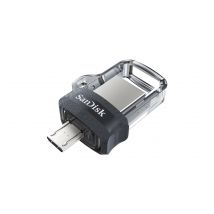 SanDisk Ultra Dual m3.0 unidad flash USB 32 GB USB Type-A / Micro-USB 3.2 Gen 1 (3.1 Gen 1) Negro, Plata, Transparente - Nuevo