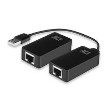 ACT AC6063 cambiador de género para cable USB A RJ-45 Negro - Nuevo