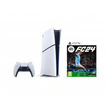 Pack PS5 Slim & EA Sports FC 24 - Console de Jeux Playstation 5 Slim (Digitale) 1 To, Blanc