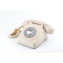 GPO 746 Téléphone Bouton Poussoir – Téléphone Fixe Vintage, Design rétro UK, Style iconique -Beige