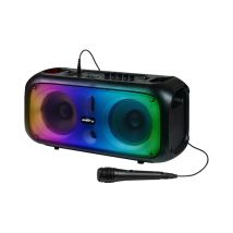 PARTY Altavoz Bluetooth de efectos luminosos de 200 W con micrófono con cable Negro - Nuevo