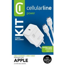 Kit caricabatterie USB-C 30W - iPhone serie 15 - Caricabatterie secteur 30W + cavo USB-C verso USB-C - Caricabatterie rapido per iPhone serie 15 - 