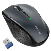 TECKNET EWM01002 Souris Sans Fil Ergonomique - 6 DPI Clic Silencieux - USB - Gris
