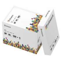Infowerk Lot de 2 500 feuilles de papier pour imprimante et photocopie, format A4, 80 g/m², blanc brillant, vainqueur du test, certifié PEFC