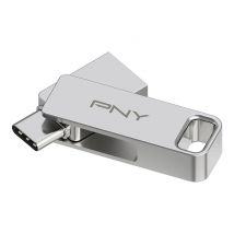 PNY DUO LINK unidad flash USB 128 GB USB Type-A / USB Type-C 3.2 Gen 1 (3.1 Gen 1) Acero inoxidable - Nuevo