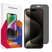 Accezz Protection d'écran en verre trempé Privacy pour Apple iPhone 15 Pro
