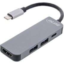 InLine 33271H hub de interfaz USB 3.2 Gen 1 (3.1 Gen 1) Type-C 5000 Mbit/s Gris - Nuevo