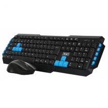 3GO COMBODRILEW2 Tastiera Mouse incluso Universale RF Wireless QWERTY Spagnolo Nero, Blu - Nuovo