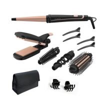 Plancha de pelo, rizador y ondulador ROWENTA CF4231F0 Infinite Looks Multistyler con revestimiento de cerámica y 14 accesorios - Nuevo