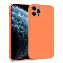 JAYM - Coque Silicone Orange pour [ APPLE IPHONE 15 PRO ] - 100% Silicone et Microfibre - Renforcée et Ultra Doux