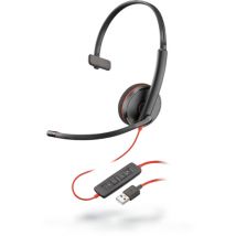 POLY Blackwire C3210 Cuffia cablata ad archetto per chiamate/musica USB Type-A Nero, Rosso - Nuovo