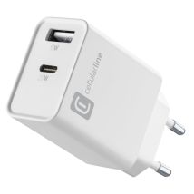 Cellularline Multiport Charger PD 20W Chargeur 20W avec port USB-A et USB-C