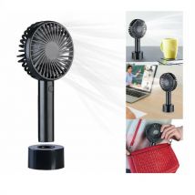 Ventilateur à main silencieux et puissant avec socle Noir