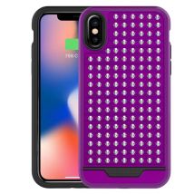 Zizo Carcasa híbrida para iPhone X rígida y antichoque con relieve de diamante Violeta - Nuevo