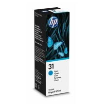 HP 31 Bouteille d'encre cyan authentique 70 mL (1VU26AE) pour HP Smart Tank 455/457/513/Plus 555/Plu