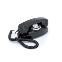 GPO Audrey – Téléphone à Bouton Poussoir Rétro – Design Compact Vintage, Ligne Fixe -Noir