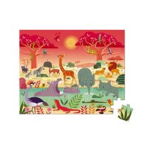 Puzzle de animales de la sabana - 54 piezas en cartón ecológico - Nuevo