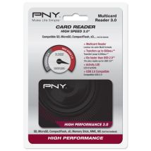 PNY High Performance Reader 3.0 lecteur de carte mémoire USB 3.2 Gen 1 (3.1 Gen 1) Noir