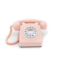 GPO 746 Téléphone Bouton Poussoir – Téléphone Fixe Vintage, Design rétro UK, Style iconique -Rose