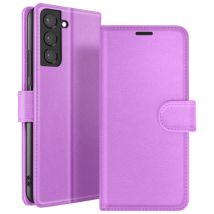 Étui Portefeuille pour Samsung Galaxy S22 Plus Support et Languette Violet