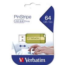 Verbatim Store n Go Pinstripe USB 2.0 Eucalyptus Green 64GB - USB-Stick - 64 GB lecteur USB flash 64 Go USB Type-A Bleu