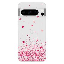 Funda de silicona - Compatible con Google Pixel 8 Pro - diseño confettis de coeurs rose - Nuevo