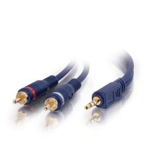 C2G 2 m Velocity 3,5 mm Stereo maschio a doppio cavo RCA maschio a Y Cavo audio 3,5 mm 2 x RCA Nero - Nuovo