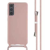 imoshion Coque en silicone avec cordon pour Samsung Galaxy S21 - Sand Pink
